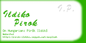 ildiko pirok business card